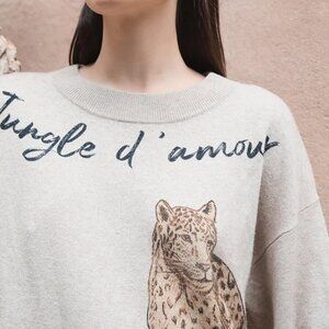 Las Sureñas "Jungle D'Amour" Cashmere Crewneck Puulover Sweater
